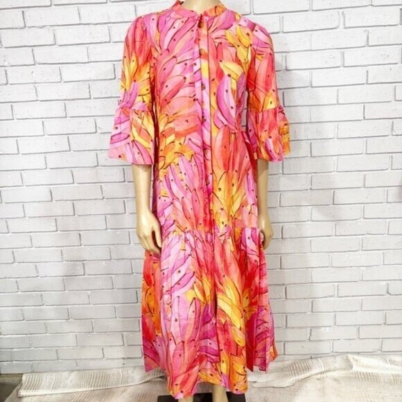 FARM Rio “Pink Ombre Bananas” Midi Dress – Size M – Tropical Statement Piece - Picture 2 of 9